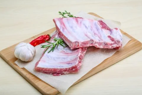 Raw pork ribs Stock Photos
