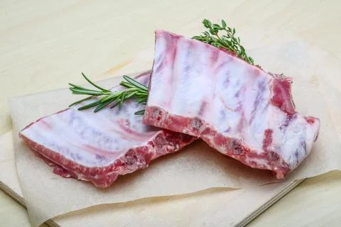 Raw pork ribs Stock Photos