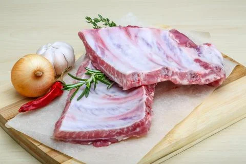 Raw pork ribs Stock Photos