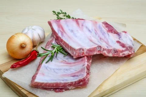 Raw pork ribs Stock Photos