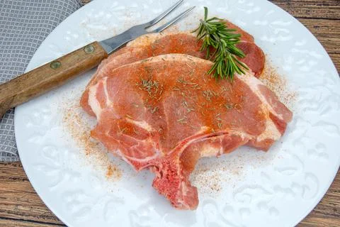 Raw pork ribs Foto stock