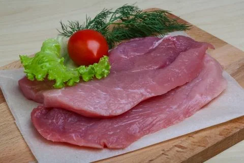 Raw pork schnitzel Stock Photos