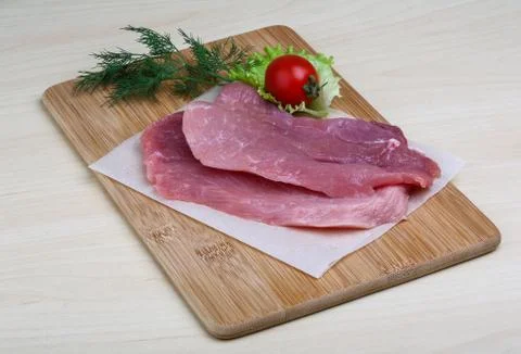Raw pork schnitzel Stock Photos