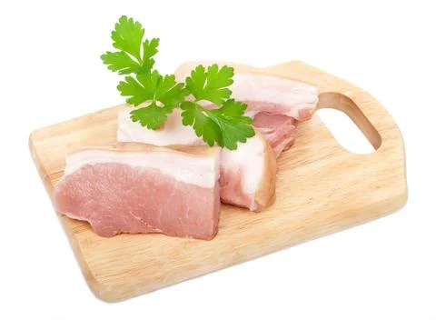 Raw pork sliced Stock Photos
