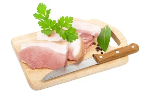 Raw pork sliced Stock Photos