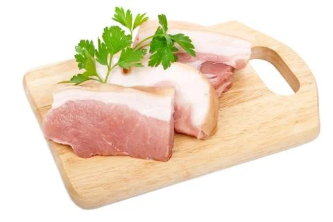 Raw pork sliced Stock Photos