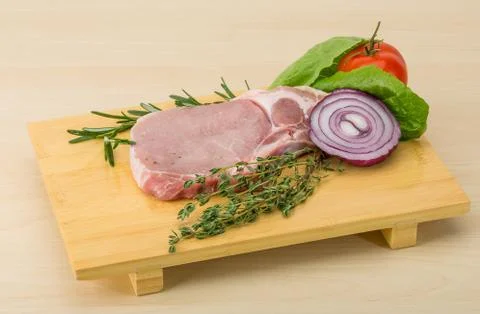 Raw pork steak Stock-Fotos