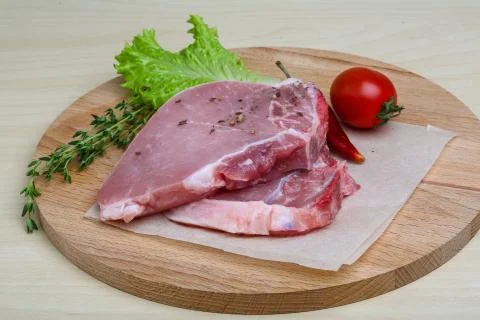 Raw pork steak Stock Photos