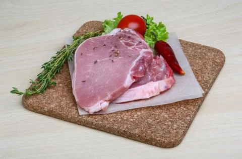 Raw pork steak Foto stock