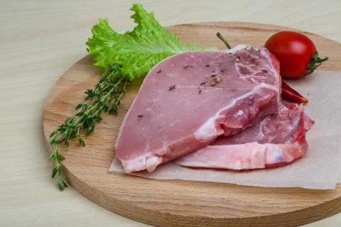 Raw pork steak Stock Photos