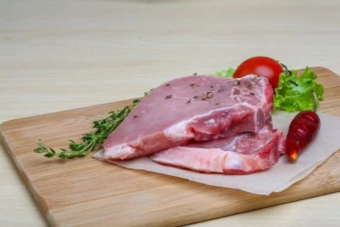 Raw pork steak Stock Photos