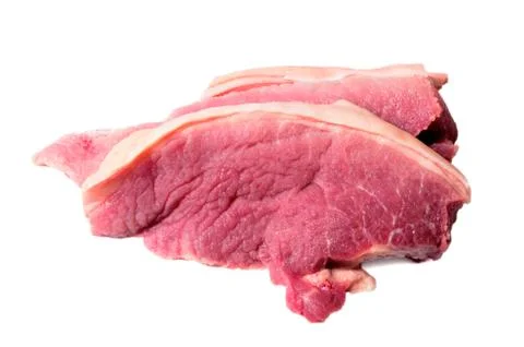 Raw pork on white background Stockfoto's