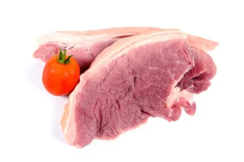 Raw pork on white background Stockfoto's