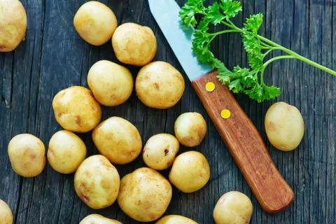 Raw potato Stock Photos