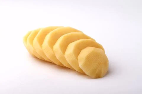 Raw potato sliced Stock Photos