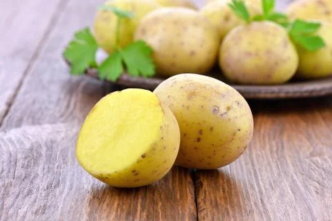 Raw potatoes Stock Photos