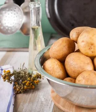 Raw potatoes Stock Photos