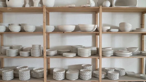 Raw Pottery Quality Control Stock Footage 90088287