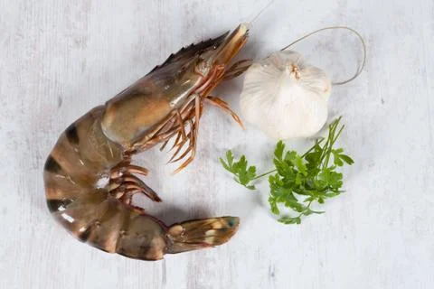 Raw prawns Stock Photos
