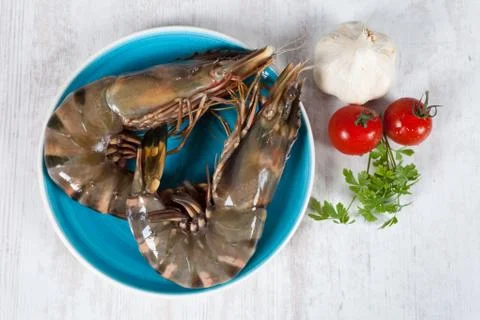 Raw prawns Stock Photos
