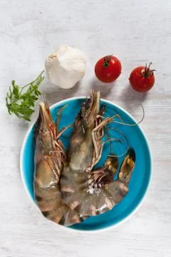 Raw prawns Stock Photos