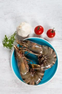 Raw prawns Foto stock