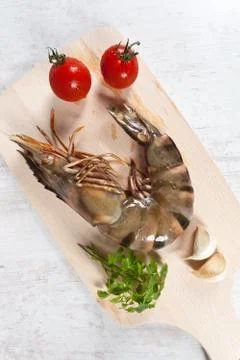 Raw prawns Stock Photos