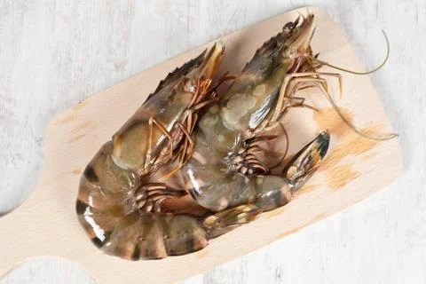Raw prawns Stock Photos