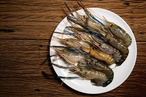 Raw Prawns Stock Photos