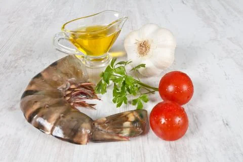 Raw prawns tail Stock Photos