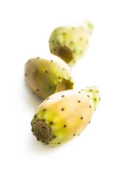 Raw prickly pears. Opuntia or indian fig cactus. Raw prickly pears. Opunti... Stock Photos