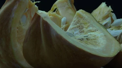 Raw pumpcin slices Stock Footage 82853314