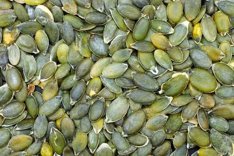 Raw pumpkin seeds Stock Photos
