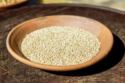 Raw quinoa grains Stock Photos