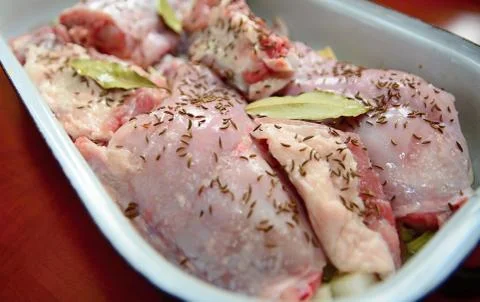 Raw rabbit meat for cooking Stockfoto's