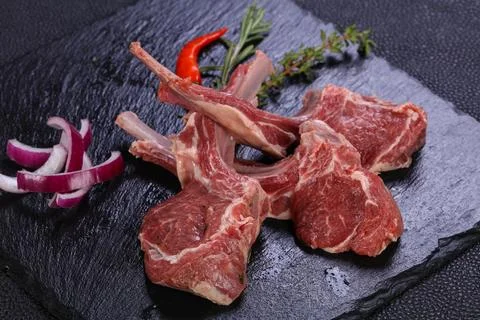 Raw rack of lamb Stock Photos