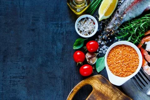 Raw rainbow trout Stock Photos