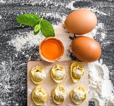 Raw ravioli Stock Photos