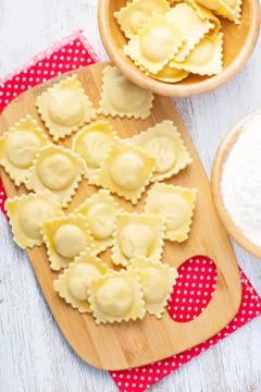 Raw ravioli Stock Photos