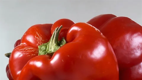 Raw red bell pepper rotate close-up Stock Footage 139801896