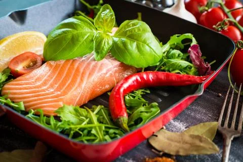 Raw red fish Stock Photos
