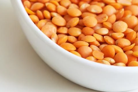 Raw red lentils Stock Photos