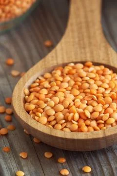 Raw red lentils Stock Photos