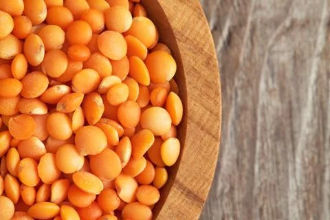 Raw red lentils Stock Photos