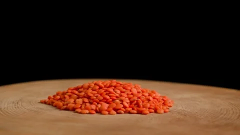 Raw Red Lentils Rotating Stock Footage 284275674