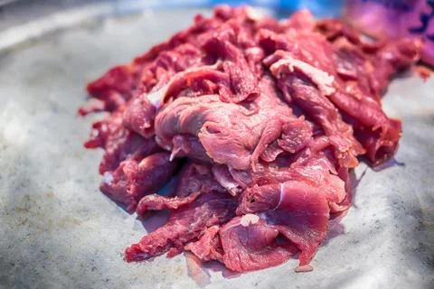 Raw red meat background close up Stock Photos