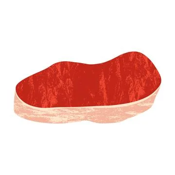Raw red meat. Cartoon beef steak cut, butcher shop meat fillet product Stock Illustration