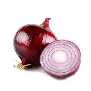 Raw red onion isolated Stock Photos