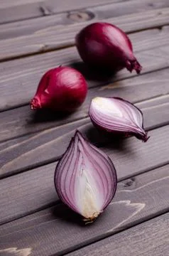 Raw red onion Stock Photos