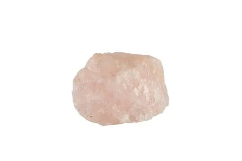 Raw Rose Quartz Crystal Rough Pink Stone Mineral Gem Isolated On White Back.. Foto stock